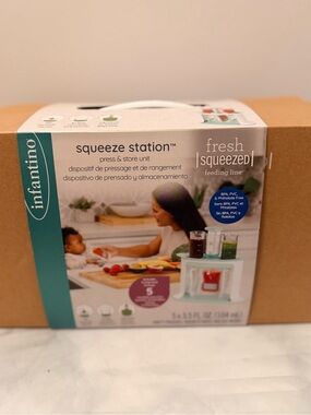 Infantino Squeeze Station Food Press - Teal and White